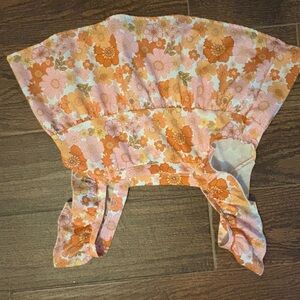 Floral Pink and Orange Crop Top